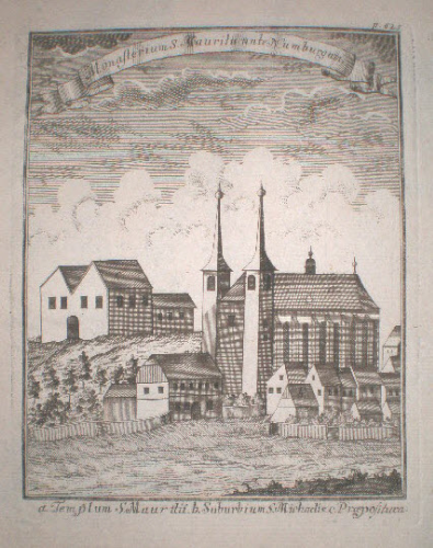 Naumburg an der Saale, Naumburg, Naumburg/Saale, Monasterium S. Mauritii, Kupferstich 1717