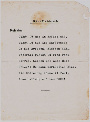 Horst Kohl, Text zum HOKO Marsch